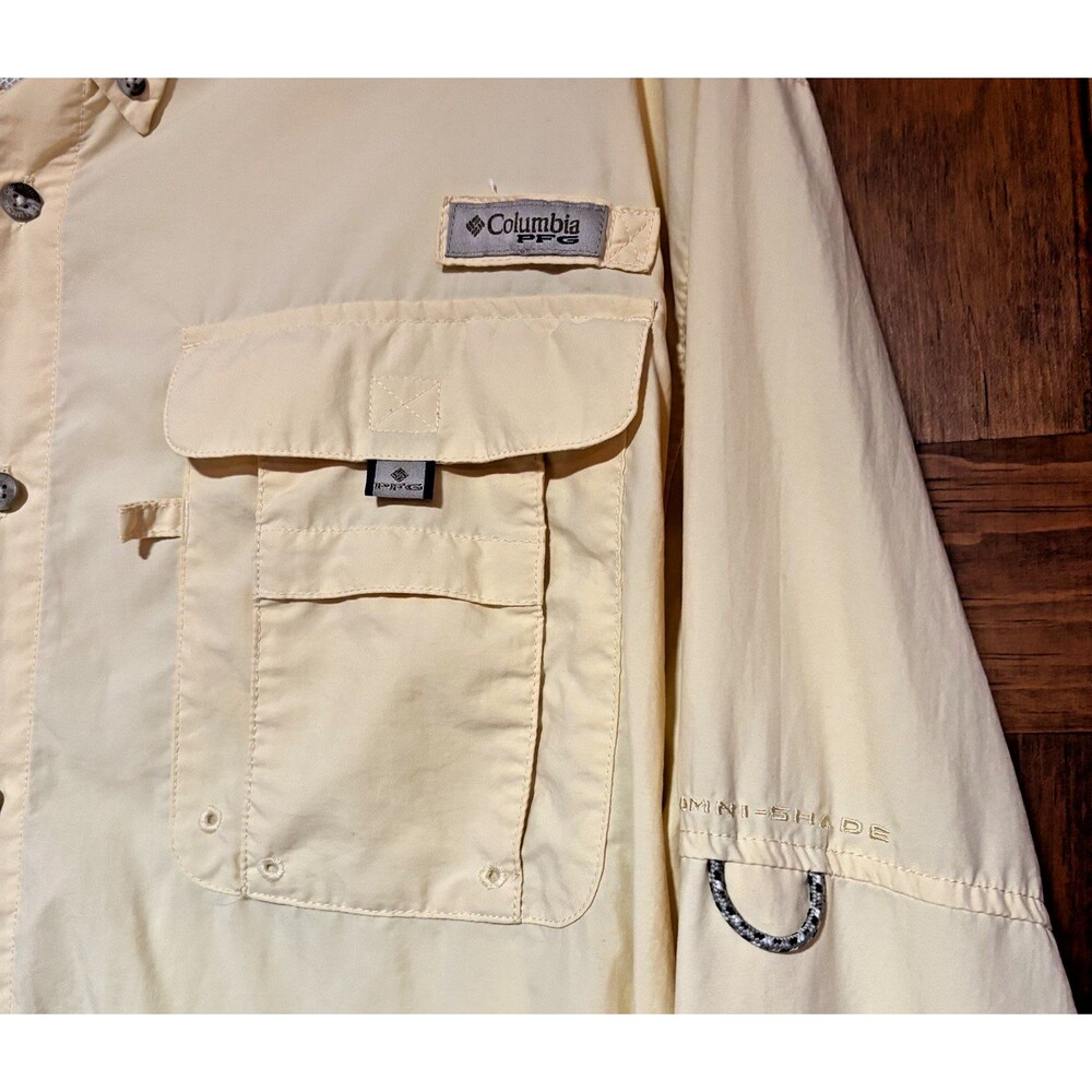 Columbia Sportswear PFG Omni Shade Shirt Men's Size XL Yellow Vented Fishing - Picture 3 of 12